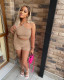 SC Cross Tie Up Solid Color Two Piece Shorts Set GWLS-LD201075