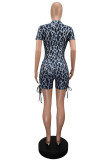 SC Leopard Print Short Sleeve Romper GWLS-LD201058
