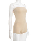 SC Solid Color Sleeveless Bodysuit And Short 2 Piece Set GDSF-Y25ST545