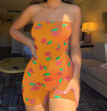SC Sexy Print Slim Tube Top Romper GWLS-LD201060