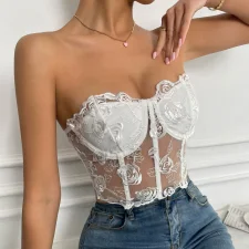 SC Patchwork 3D Floral Underwire Bandeau Tank Tops GOMN-M09434
