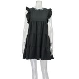 SC Ruffles Sleeve Loose Patchwork Casual Dress GWLS-LD201002