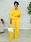 SC Contrast Color Straight Sport Pants Two-Piece Set SFY-827