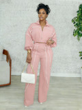 SC Contrast Color Straight Sport Pants Two-Piece Set SFY-827