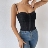 SC Solid-Color Lace Sling Underwire Bustier Tank Top  GOMN-C09009