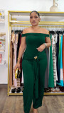 SC Solid Color One Shoulder Tie Up Jumpsuit NY-11260