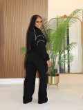 SC Contrast Color Straight Sport Pants Two-Piece Set SFY-827