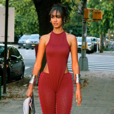 SC Solid Color Sleeveless Backless One Piece Outfits GZJQ-K25Q83881