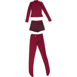SC Solid Color Long Sleeve Tight Three Piece Pants Set GZJQ-K25S89466