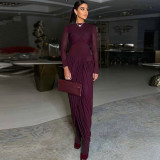 SC Mesh Patchwork Ruched Irregular Maxi Dress GZJQ-K25D87069