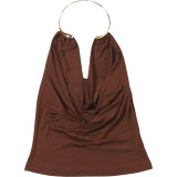 SC Solid Color Halterneck Backless Tops GZJQ-K25B87999