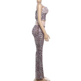 SC Leopard Print Sling Tight Two Piece Pants Set GZJQ-K25S86812