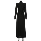 SC Long Sleeve Solid Color Maxi Dress XEF-K25D88955