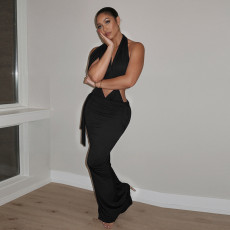 SC Sexy Hollow Out Backless Maxi Dress GSZM-C25DS453