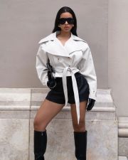 SC Double-breasted Lapel Tie Up Coat ZSD-0776