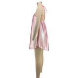 SC Halterneck Tie Up Backless Mini Dress XHXF-477