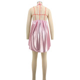 SC Halterneck Tie Up Backless Mini Dress XHXF-477
