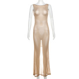 SC Sleeveless Backless Split Maxi Dress GYME-K24D48425