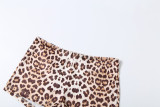 SC Leopard Print Tie Up Warp Chest Two Piece Short Set GSLF-K25S86184