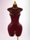 SC Deep V Neck Solid Color Sling Mini Dress GXIY-K25L1825