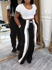SC Contrast Color Casual Wide Leg Pants AIL-342