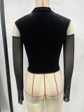 SC Mesh See Through Long Sleeve Tops GOMN-71309