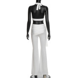 SC Solid Color Tight Sleeveless Two Piece Pants Set GDSF-J25ST472