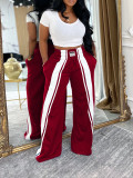 SC Contrast Color Casual Wide Leg Pants AIL-342