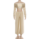 SC Off Shoulder Long Sleeve Two Piece Pants Set GYME-K25S89290