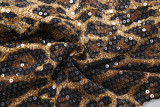 SC Leopard Print Sequin Tops Seven-Tenths Pants Set GYME-K25S88975