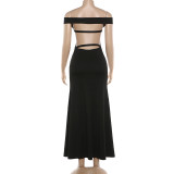 SC Sexy Hollow Out Backless Maxi Dress GYME-K25D89996