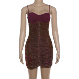SC V Neck Backless Sling Mini Dress GYME-K25D88260