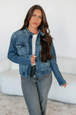 SC Fashion Washed Loose Denim Jacket Coats GYAN-89349