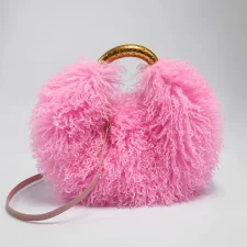 SC Faux Sheepskin Fleece Tote Bag Round Crossbody Bag HBRS-51216