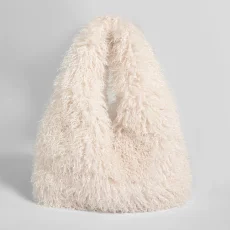 SC Plush High-Capacity Faux Sheepskin Triangle Shoulder Bag HBRS-5123