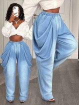 SC Fashion Washed Loose Wide Leg Jeans GYXN-66229