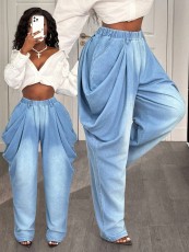 SC Fashion Washed Loose Wide Leg Jeans GYXN-66229