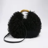 SC Faux Sheepskin Fleece Tote Bag Round Crossbody Bag HBRS-51216