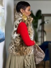 SC Reversible Thickened Leopard-Print Fur Vest Coat GYLN-4119