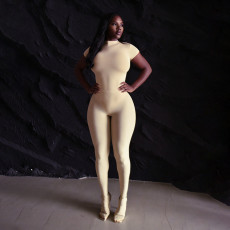 SC Solid Color Short Sleeve Bodysuits And Pants Suit MXBF-Y25ST546