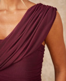 SC Off Shoulder Solid Color Evening Dress GAXB-W503DS