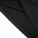 SC Slash Shoulder Sold Color Top Seven-Tenths Pants Suit MXBF-J25ST489