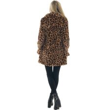 SC Plus Size Rabbit Fur Leopard Print Loose Plush Coats HHMY-9092
