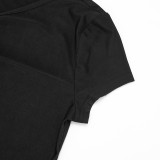 SC Slash Shoulder Sold Color Top Seven-Tenths Pants Suit MXBF-J25ST489