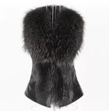 SC Plus Size Fur Collar Fur PU Leather Coat HHMY-5723