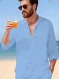 SC Men's Long Sleeve Solid Color Shirt FLZH-ZT297