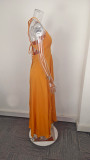 SC Plus Size Deep V Neck Split Maxi Dress GHHE-29249