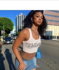 SC Letter Print Sleeveless Tank Tops GFCF-1099