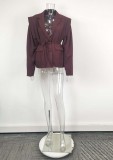 SC Plus Size Tie Up Loose V Neck Coats GHHE-29782