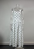 SC Plus Size Polka Dot Print Sling Maxi Dress GHHE-29546